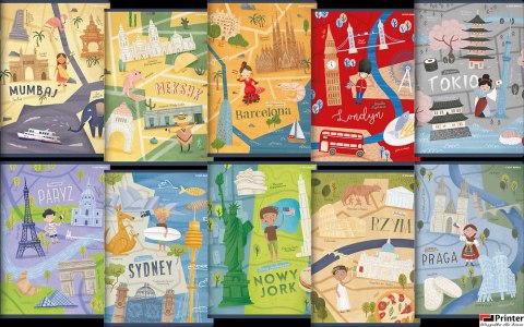 Zeszyt_TOP 2000 CITIES OF THE WORLD A5 32k 70g mix kratka z marginesem 400157668