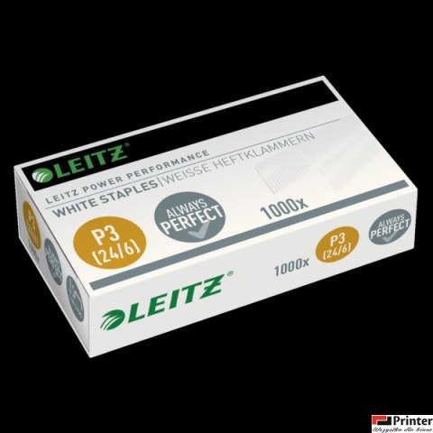 Zszywki Leitz białe, niewidoczne na papierze 24/6, 1000 szt., 55540000