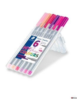 Cienkopis triplus, 0.3 mm, kolory flamingo, 6 szt., w etui, Staedtler S 334 SB6CS6