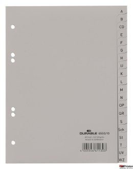 Przekładki A5 A-Z PP szare 6550 DURABLE