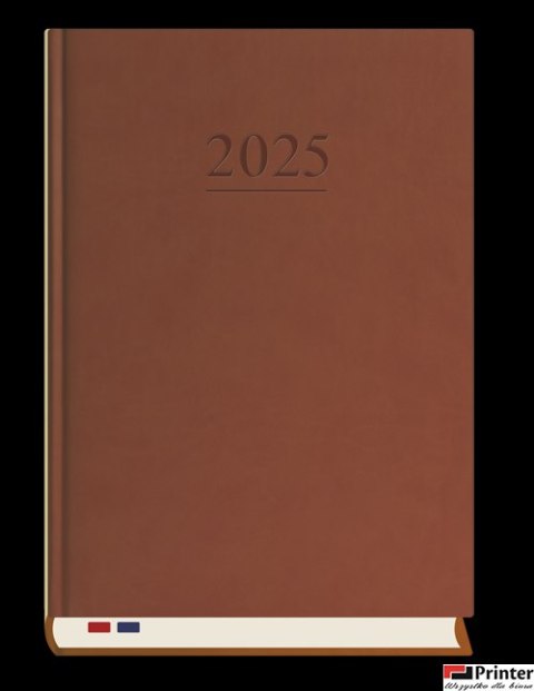 Terminarz Stacjonarny A4 2026 - ciemno brązowy Michalczyk i Prokop T-229V-S2 kalendarz tygodniowy + strona na notatki