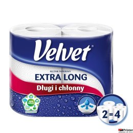 Ręcznik w roli Velvet Extra Long Biały 2 rolki 100% celuloza
