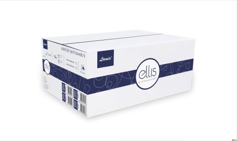 Ręczniki składane V PROFESSIONAL białe/wzorek fiolet 3000 składek celuloza ELLIS (ZZ) 2615