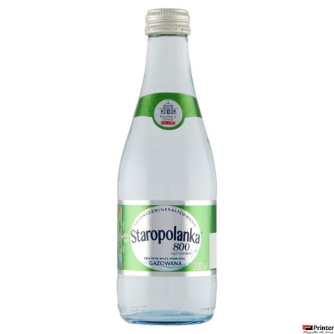 Woda STAROPOLANKA 330ml gazowana szkło zgrzewka 12szt.