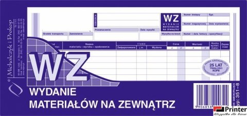 Wydanie materiałów na zewnątrz WZ, 1/3 A4 80 kartek, 10-351-8 DOTTS