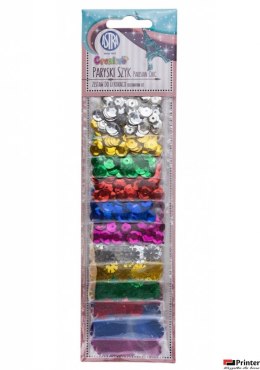 Cekiny zestaw Paryski Szyk mix 12 kolorów x 2g ASTRA, 335120002