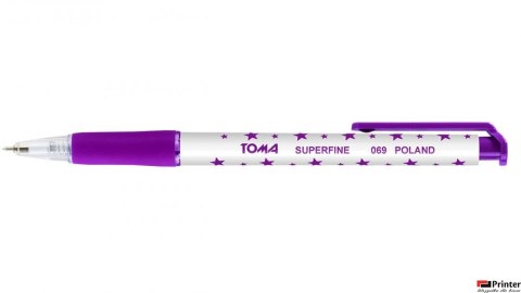 Długopis AUTOMAT SUPERFINE z supercienką końcówką, 0,5mm fioletowy TO-069 Toma