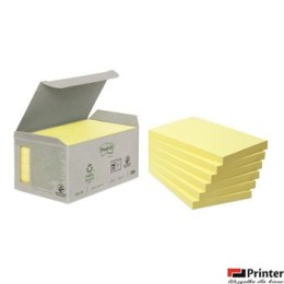 Ekologiczne karteczki samoprzylepne Post-it_ z certyfikatem PEFC Recycled, Żółte, 76x76mm, 6 bloczków po 100 karteczek,