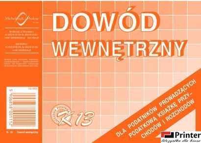 Dowód wewnetrzny A6, 50 kartek offset, 10-K13 DOTTS