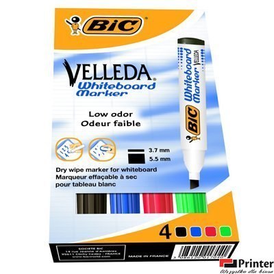 Marker suchościeralny BIC Velleda ECOlutions 1751 mix AST 4szt, 904950