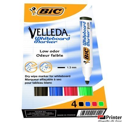 Marker suchościeralny BIC Velleda Ecolutions 1701 mix AST 4szt, 904941