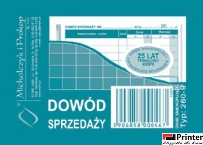 Dowód sprzedaży A7, 80 kartek wielokopia, 10-260-9 DOTTS