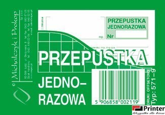 571-9 PJ Przepustka jednorazowa A7 (80 MICHALCZYK I PROKOP )