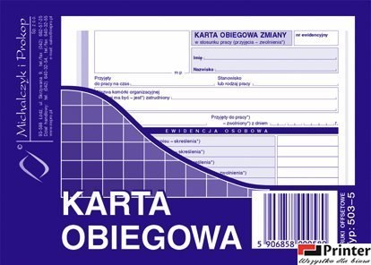 503-5 KOB Karta Obiegowa MICHALCZYK I PROKOP