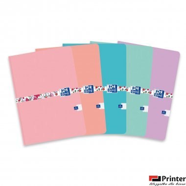 Brulion_miękka oprawa FLORAL szyty B5 96k 90g kratka z marginesem mix 400148583 OXFORD