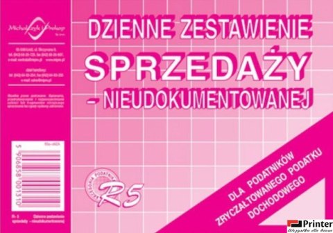 R5N Dzienne zestawienie sprzedaży (nieudokumentowanej) A6 MICHALCZYK