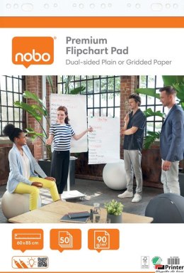 Blok Nobo Premium do flipcharta (2 szt.), 60x85cm, 50 kartek 90g.(gładkie/w kratkę)