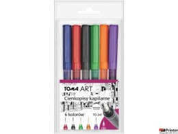 Cienkopisy kapilarne, końcówka 0,5mm, komplet 6 kolorów TO-347-6 Toma