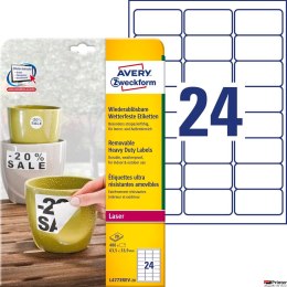 Etykiety Heavy Duty L4773REV-20 63,5x33,9 20ark Avery Zweckform, poliestrowe, usuwalne