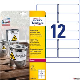 Etykiety Heavy Duty L4776-20 99,1 x 42,3 20 ark. Trwałe, białe, poliestrowe, Avery Zweckform SALE