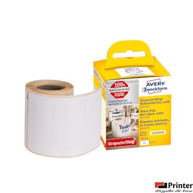 Etykiety Heavy Duty w rolce do drukarek termicznych DymoTM , 2 x 850 etyk. / rolka, 25 x 25 mm , poliestrowe, trwałe, białe, AVE