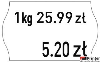 Etykiety cenowe w rolce do metkownicy dwurzędowej Meto, 26x16 mm, białe opakowanie 6 rolek M30014335