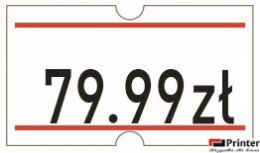 Etykiety cenowe w rolce do metkownicy jednorzędowej Meto 21x12 mm, biało-czerwone opakowanie 6 rolek M30014357