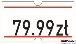Etykiety cenowe w rolce do metkownicy jednorzędowej Meto 21x12 mm, biało-czerwone opakowanie 6 rolek M30014357