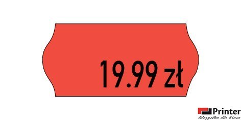 Etykiety cenowe w rolce do metkownicy jednorzędowej Meto, 26x12 mm, czerwone opakowanie 6 rolek M30014351
