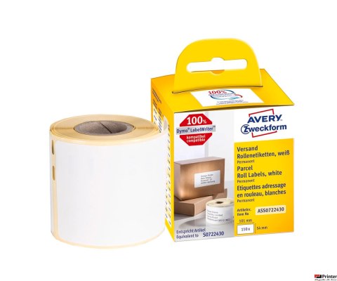 Etykiety wysyłkowe ASS0722430 54x101 110 et. w rolce do termodruku, białe, Avery Zweckform