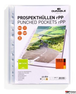 Koszulka na dokumenty Premium rPet PP, 80 mikronów, opakowanie 100 szt., Durable 268419