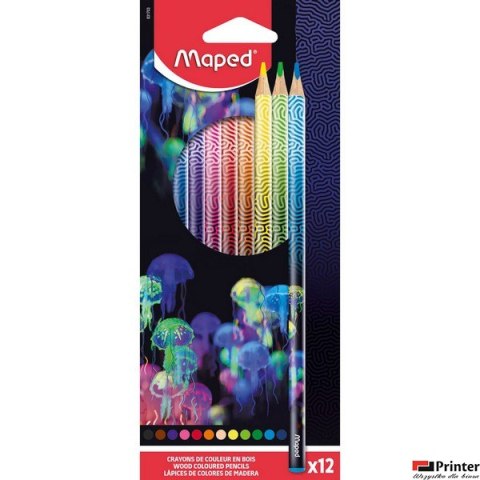 Kredki Deepsea 12 szt. pudełko z zawieszką Maped 831703
