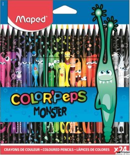 Kredki w czarnej ob. trójkątne 24 szt. COLORPEPS MONSTER 862624 MAPED
