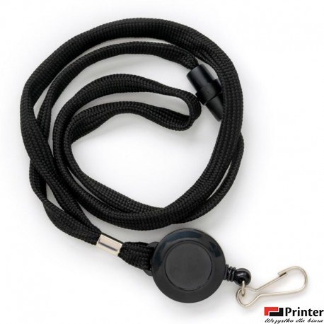 Taśma 601283 czarna (10) wypinająca z mech sciagajacym i karabińczykiem