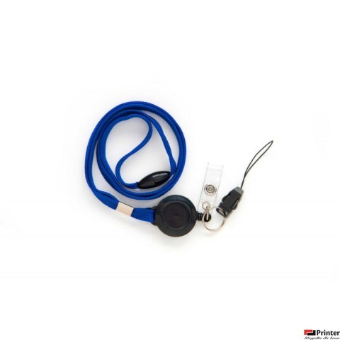 Taśma 601284 (10) niebieska wypinajaca z mech ściągającym klipsem i zawieszka