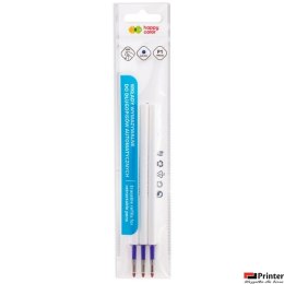 Wkłady do długopisu automatycznego, wymazywalne, 0.5mm, niebieskie, 3 szt. w etui, Happy Color HA 4129 21P1-3