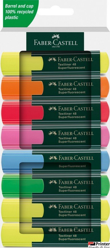 Zakreślacz 1548 8 Kol. Neonowych opakowanie Kartonowe Faber-castell