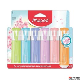 Zakreślacz Classic New Pastel mix kolorów 6 szt kartonowe etui 742511 Maped