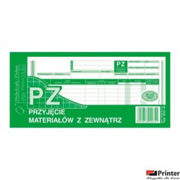 352-8 PZ przyjęcie materiałów z zewnątrz, 1/3 A4 80 kartek, MICHALCZYK&PROKOP