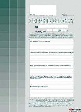 603-S11 Dziennik Budowy A4, 20str. (10 kompletów oryginał+kopia) samokopia Michalczyk i Prokop