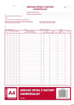 341-1 Arkusz spisu z natury MICHALCZYK&PROKOP A4 (pion) 48 kartek