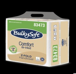 BulkySoft Comfort de-inked, celuloza z recyklingu, ręcznik papierowy, ZZ, 3 panelowy, 2W, 4x21,5cm, biały, 3000 listków, 83473