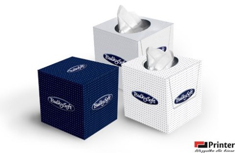 Chusteczki higieniczne 90sztuk 2 warstwy, kolor biały, celuloza, kwadrat BULKYSOFT 68360