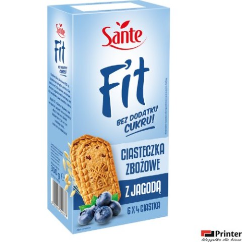 Ciasteczka zbożowe z jagodą Fit bez cukru (6x4szt.) 300g SANTE