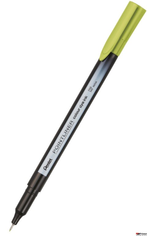 Cienkopis pointliner colour, limonkowy z tuszem na bazie wody, S40-K2 PENTEL