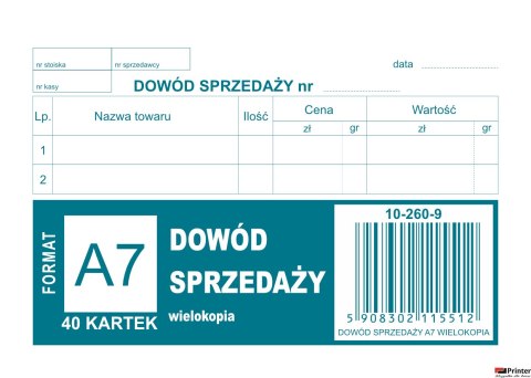 260-9 Dowód sprzedaży MICHALCZYK&PROKOP A7 80 kartek