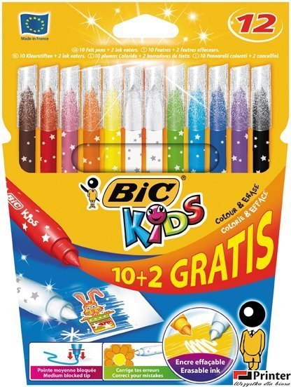 Flamastry BIC Kids Magic Felt Pens 10+2szt, 9202952