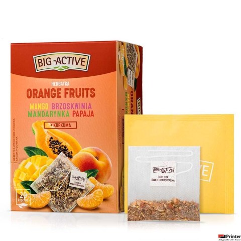 Herbata BIG-ACTIVE Orange Fruits 20x2g mango, brzoskwinia, mandarynka i papaja