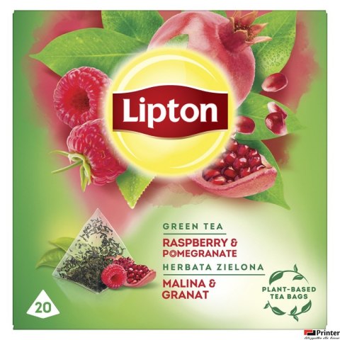 Herbata_LIPTON PIRAMID MALINA i GRANAT (20 saszetek) zielona