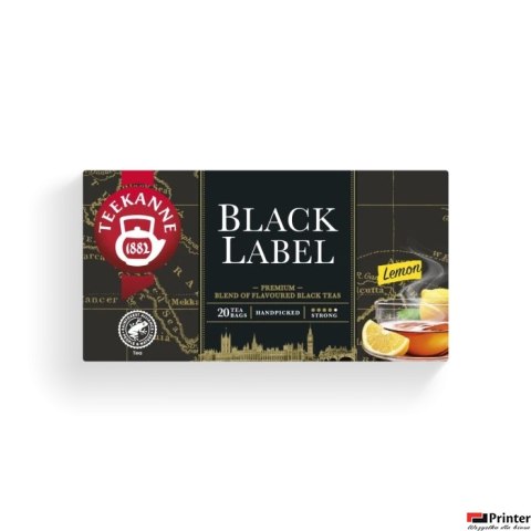 Herbata TEEKANNE Black Label cytryna 20 kopert czarna